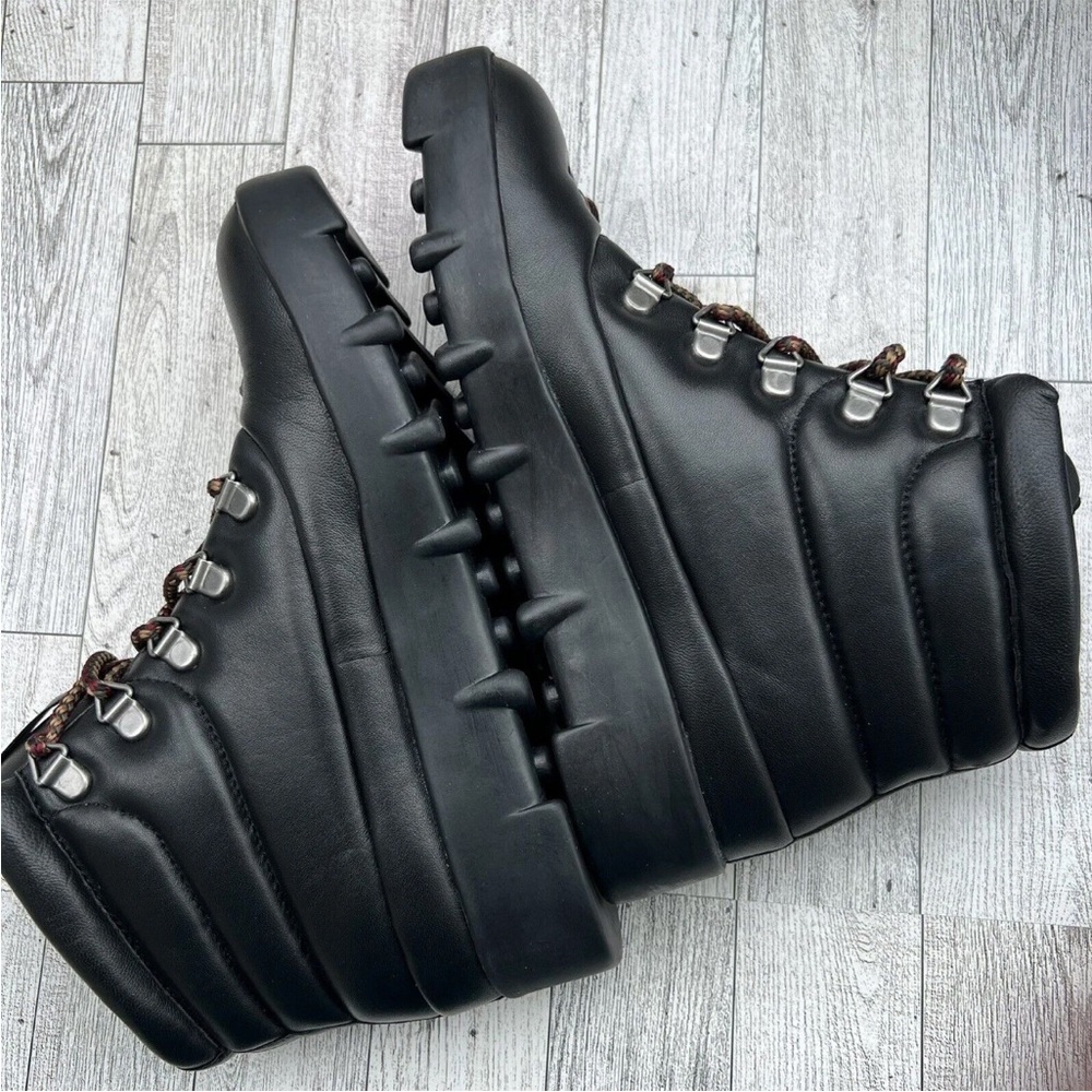 NEW Joe's Jeans Avery Hiking Boots Leather Lace-Up Black Women’s Size 6M Black - Picture 5 of 8